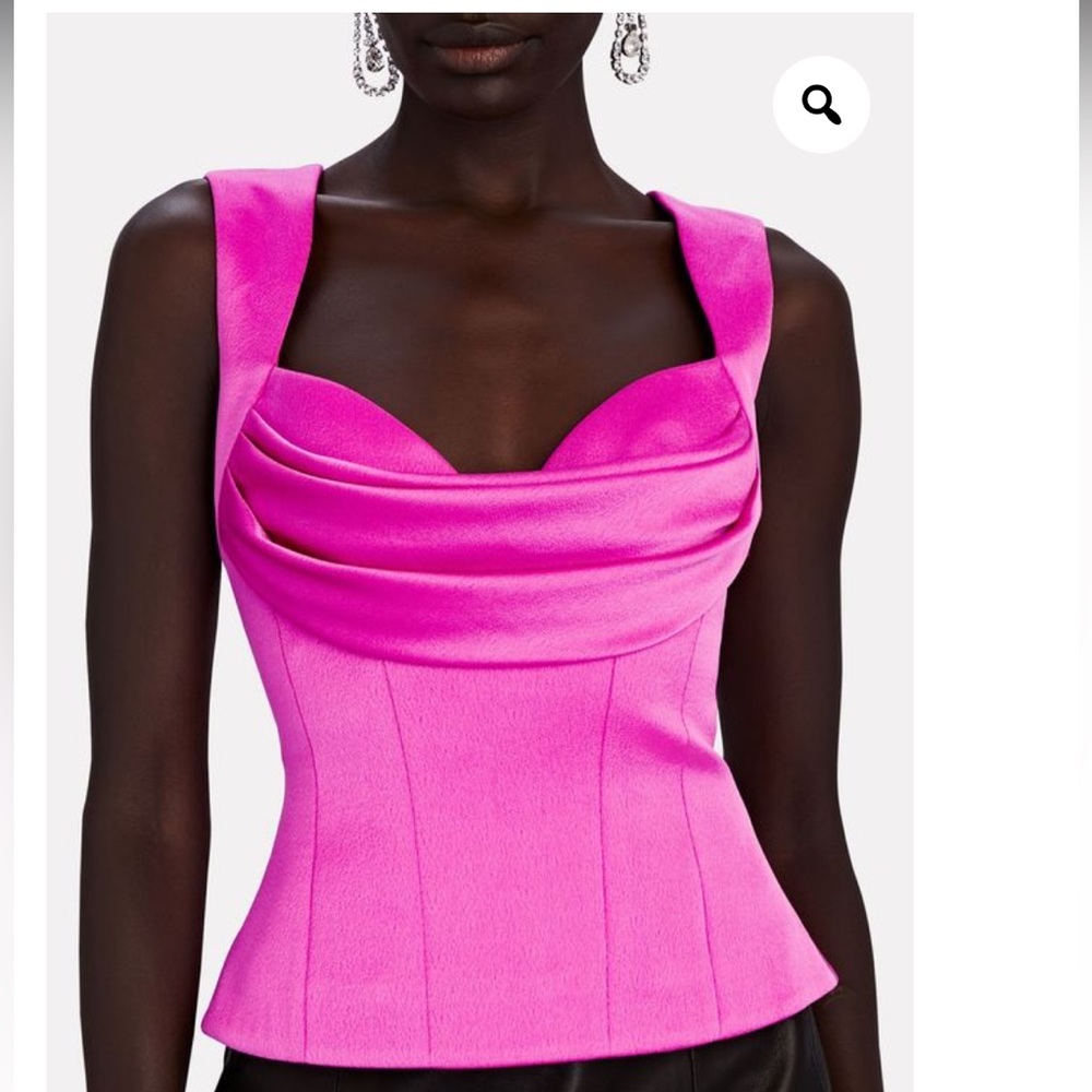 Rozie corsets draped satin bustier corset top in pink